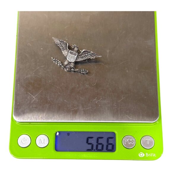 WWII era Colonel Eagle Rank Pin Sterling Meyer Shold-R-Form Insignia Brooch - Picture 6 of 7